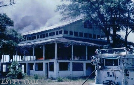 This was a controlled burn of the old Easter's Pavilion in Pinehurst. Easter Pavillion is where LSVFC held their events prior to the firehouse completion. Photo from Rita Eichelman Post, who lived next door to Easters.